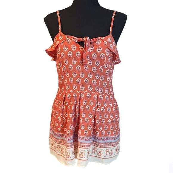 Xhilaration Boho Printed Spaghetti Strap Romper Small - Picture 1 of 5